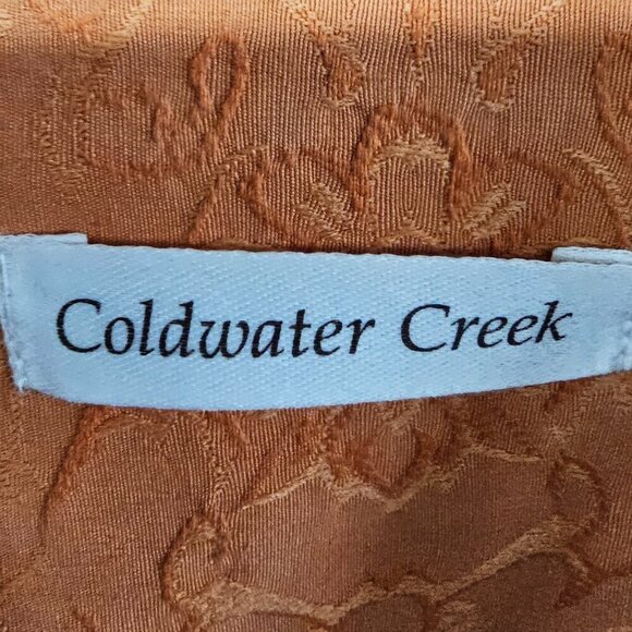 Coldwater Creek Orange Floral Embroidered Jacket Boho 16 - Picture 10 of 14